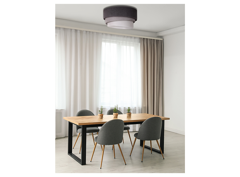 Lampa sufitowa Pastell tkaninowa szara