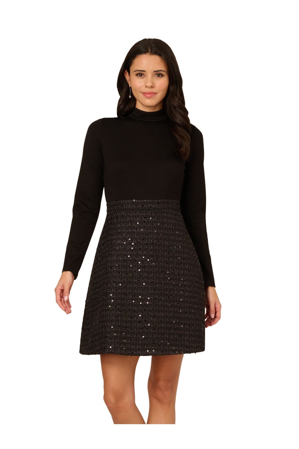 Adrianna Papell Ponte Sequin Boucle Dress
