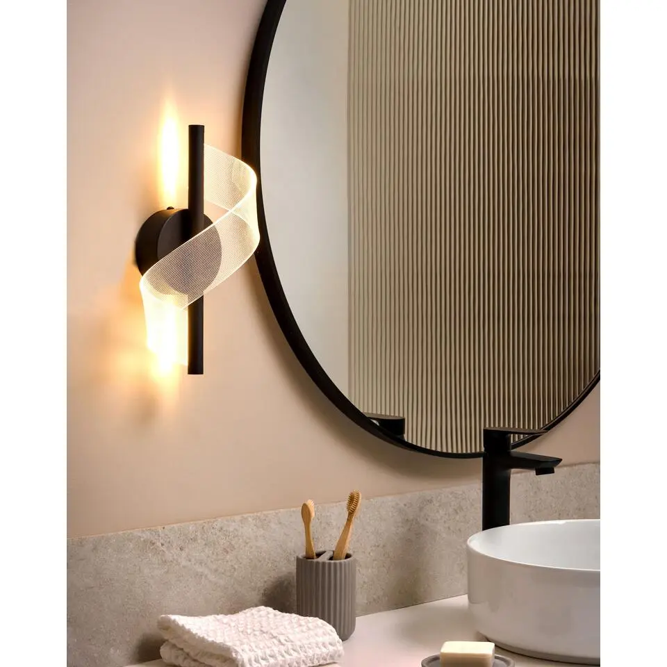 SARELA - Wandlamp - Zwart - Metaal