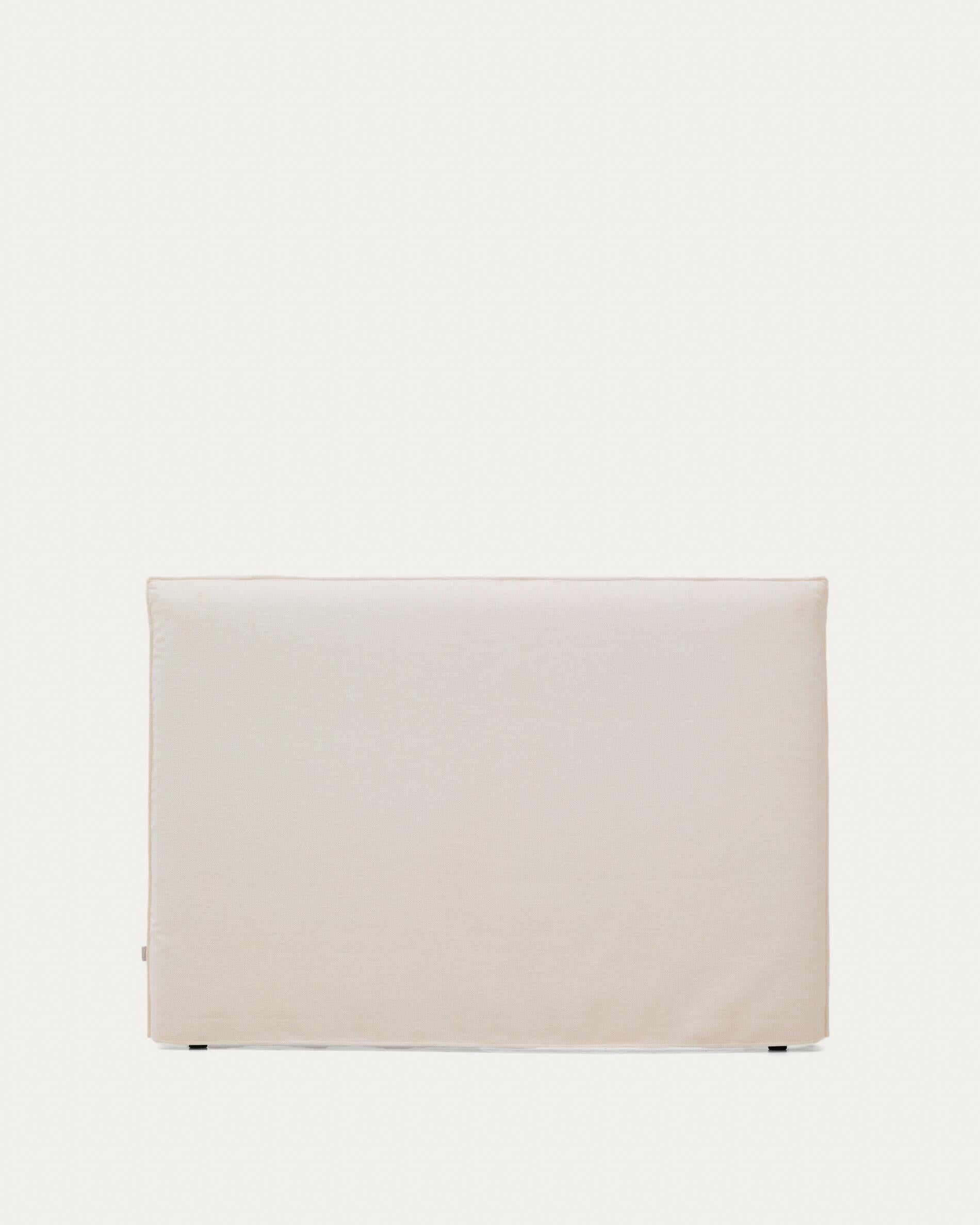 Jaira white chenille headboard with removable cover for beds up to 150cm FSC Mix Credit
