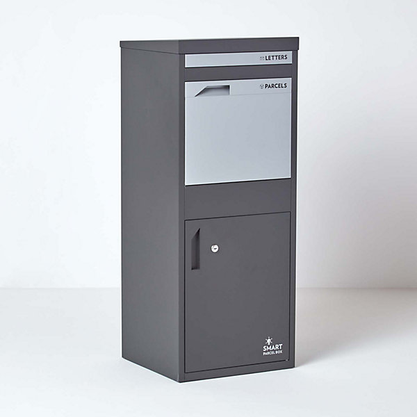 Boîte aux lettres 2 portes Boîte à colis SMART PARCEL BOX Large Gris foncé en acier