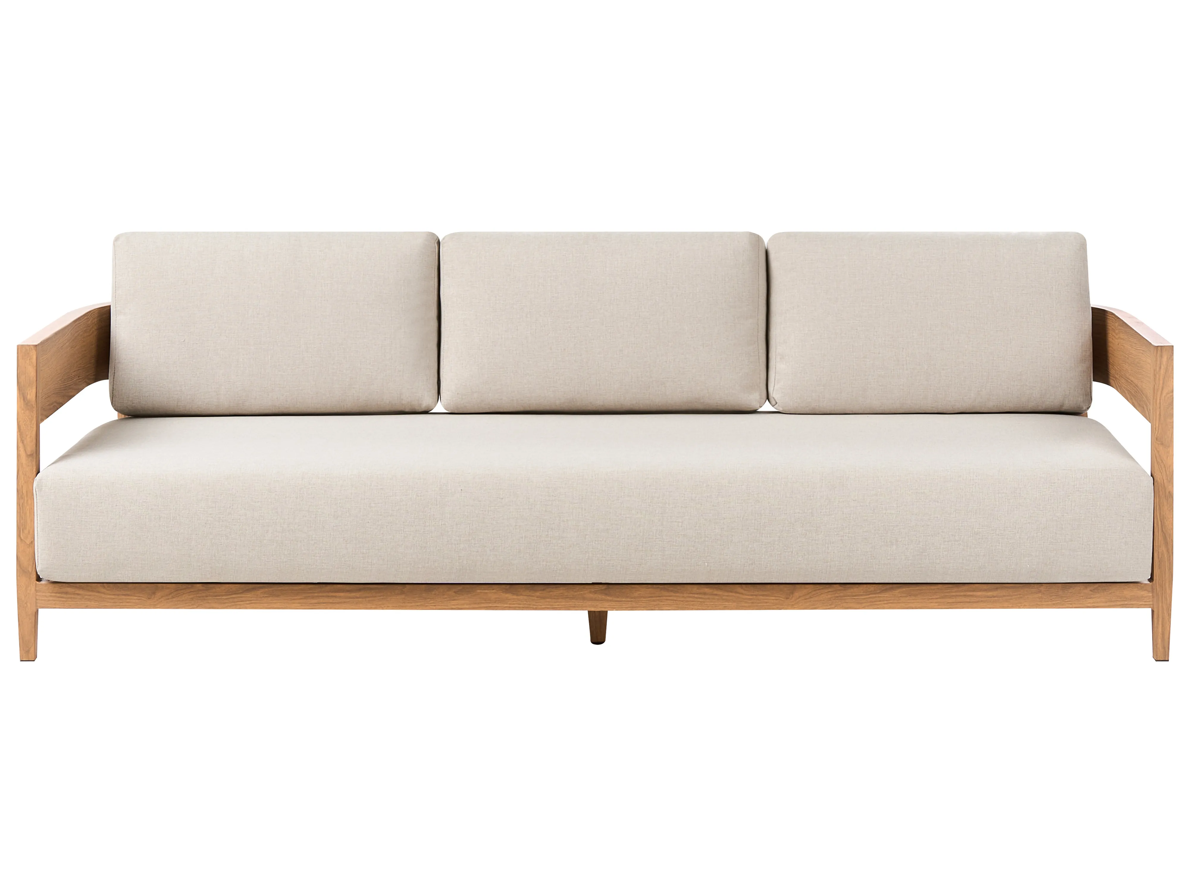 Garden Sofa with Table 2 Seater SAMPIERI Metal Light Brown
