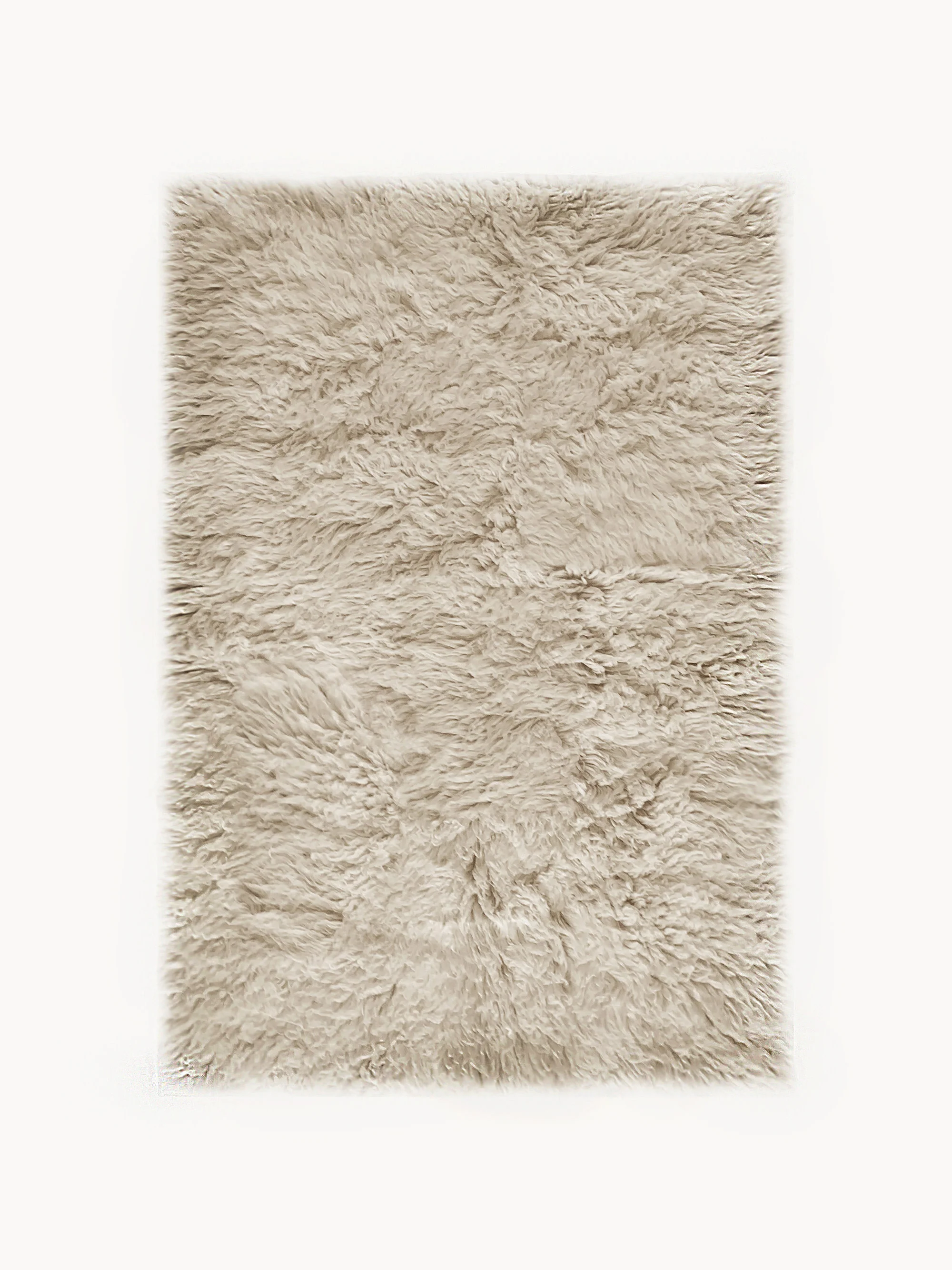 Handgewebter Langflor-Wollteppich Shaggy