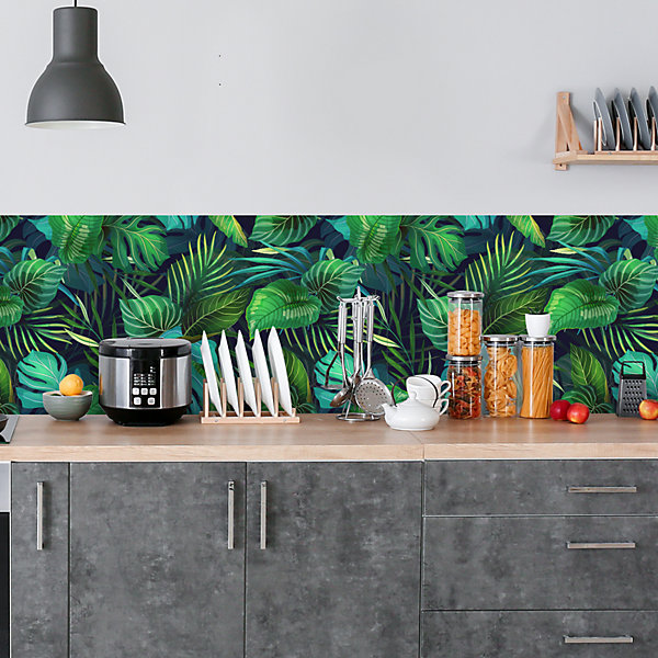 Crédence adhésive décoration jungle 50x200 cm