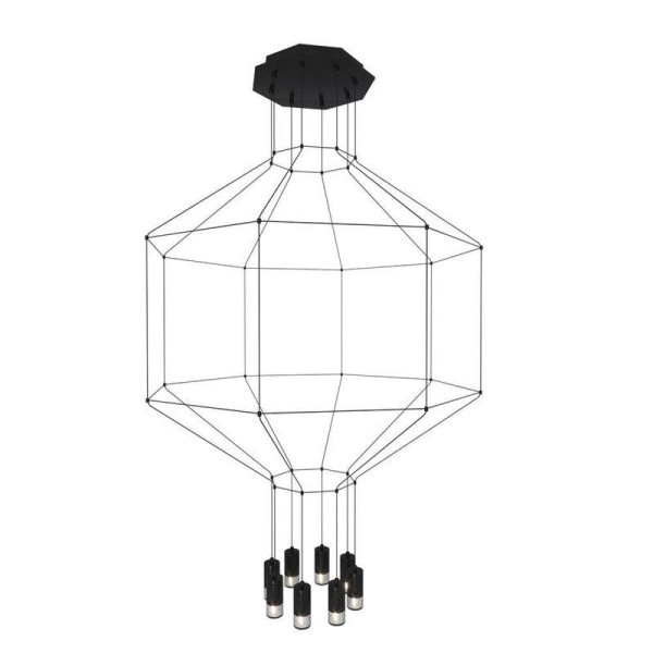 Lampa wisząca LINEA-8 czarna 80 cm I loft metal