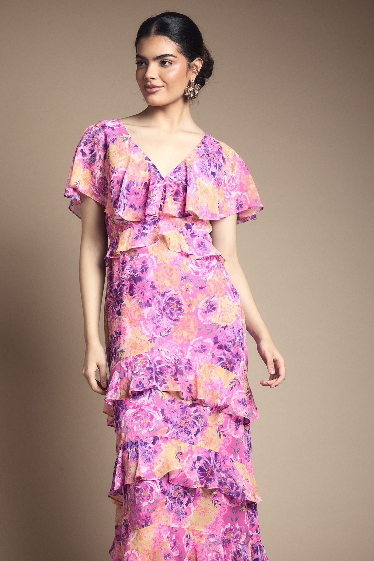 Oasis Ruffle Detail Maxi Dress