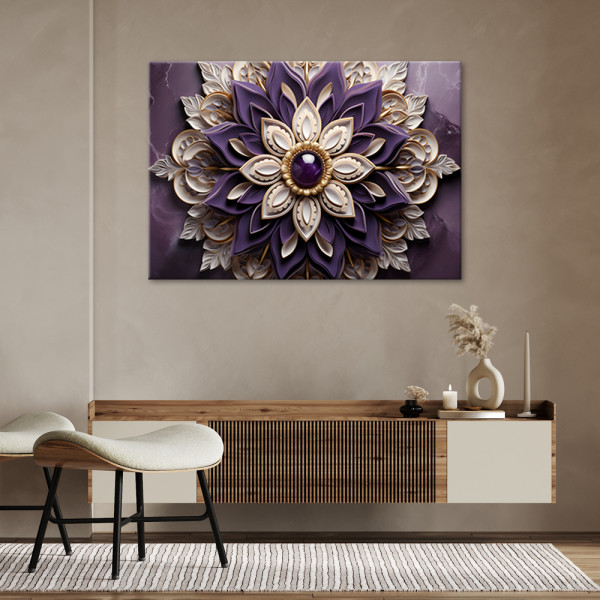 Feeby Obraz AI - Kwiat abstrakcja diament 3D 60x40