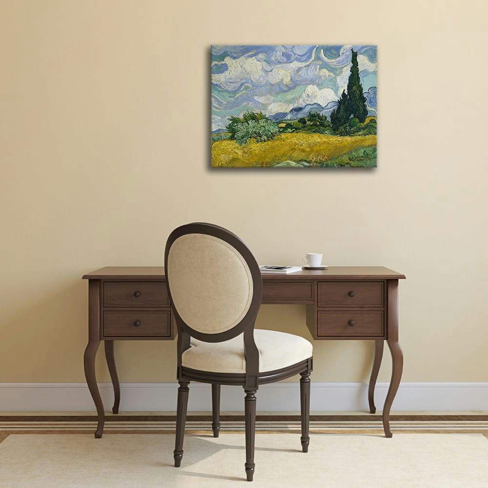 - Tableau champ de blé avec cyprès Vincent Van Gogh cm 60x80cm