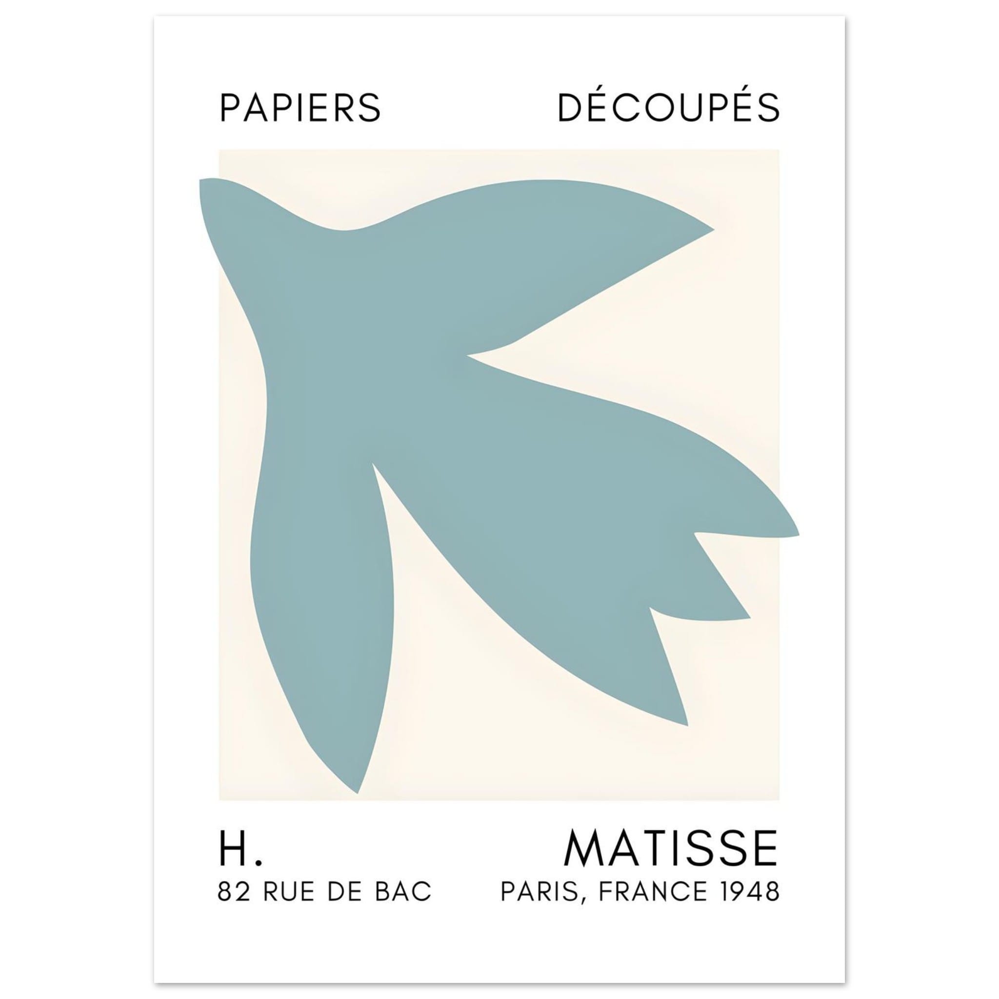 Artfulprints Poster Matisse – Shapes in the air turquoise  - 50x70 cm - Turquoise