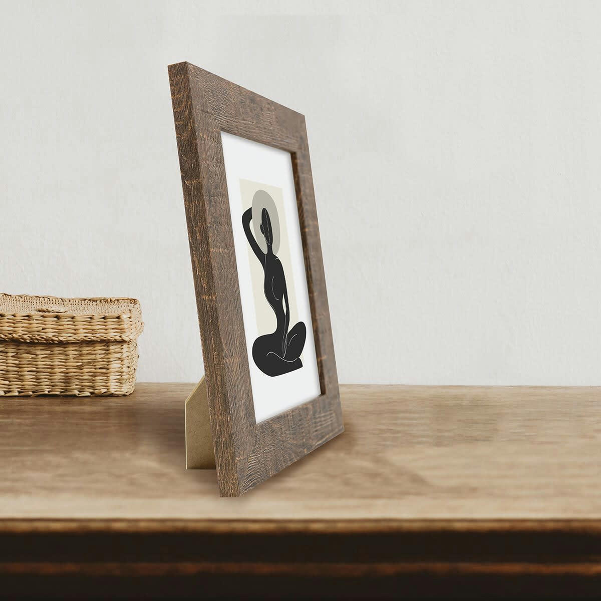 FAUVE - Cadre photo effet bois 15x20 cm résine recyclée