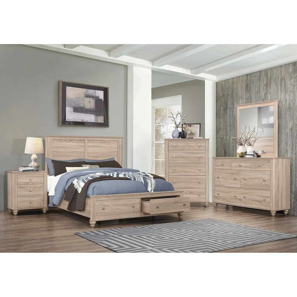 The Gray Barn Stormy Thistle Natural Oak 5-piece Storage Bedroom Set
