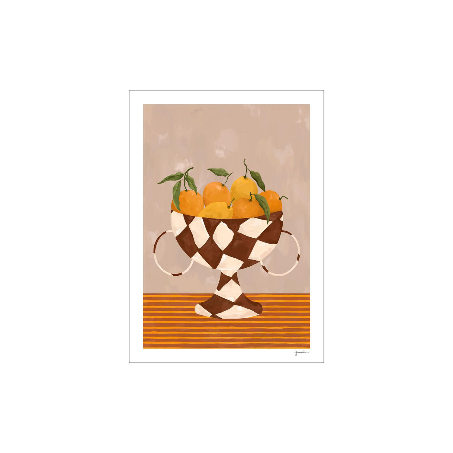Lemons & Oranges in Checkered Vase