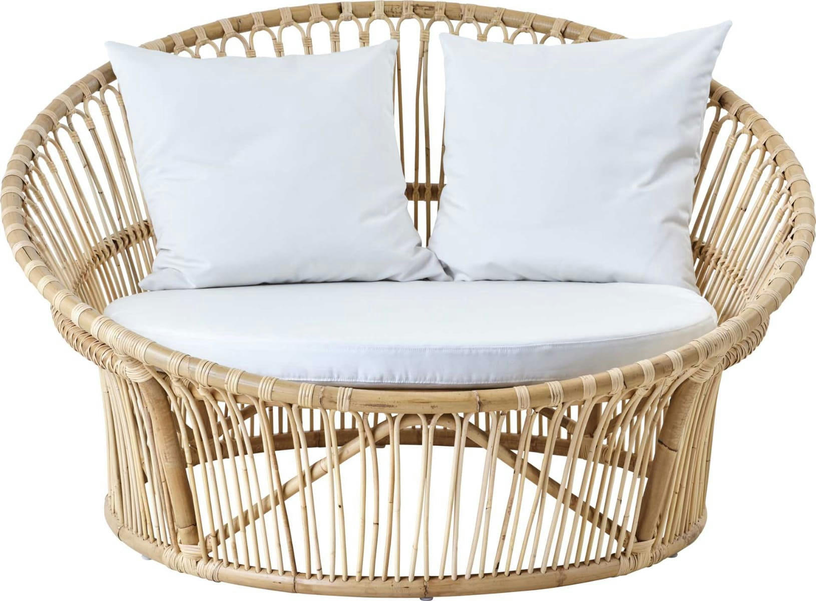 LOVENEST - Canapé rond 1/2 places en rotin