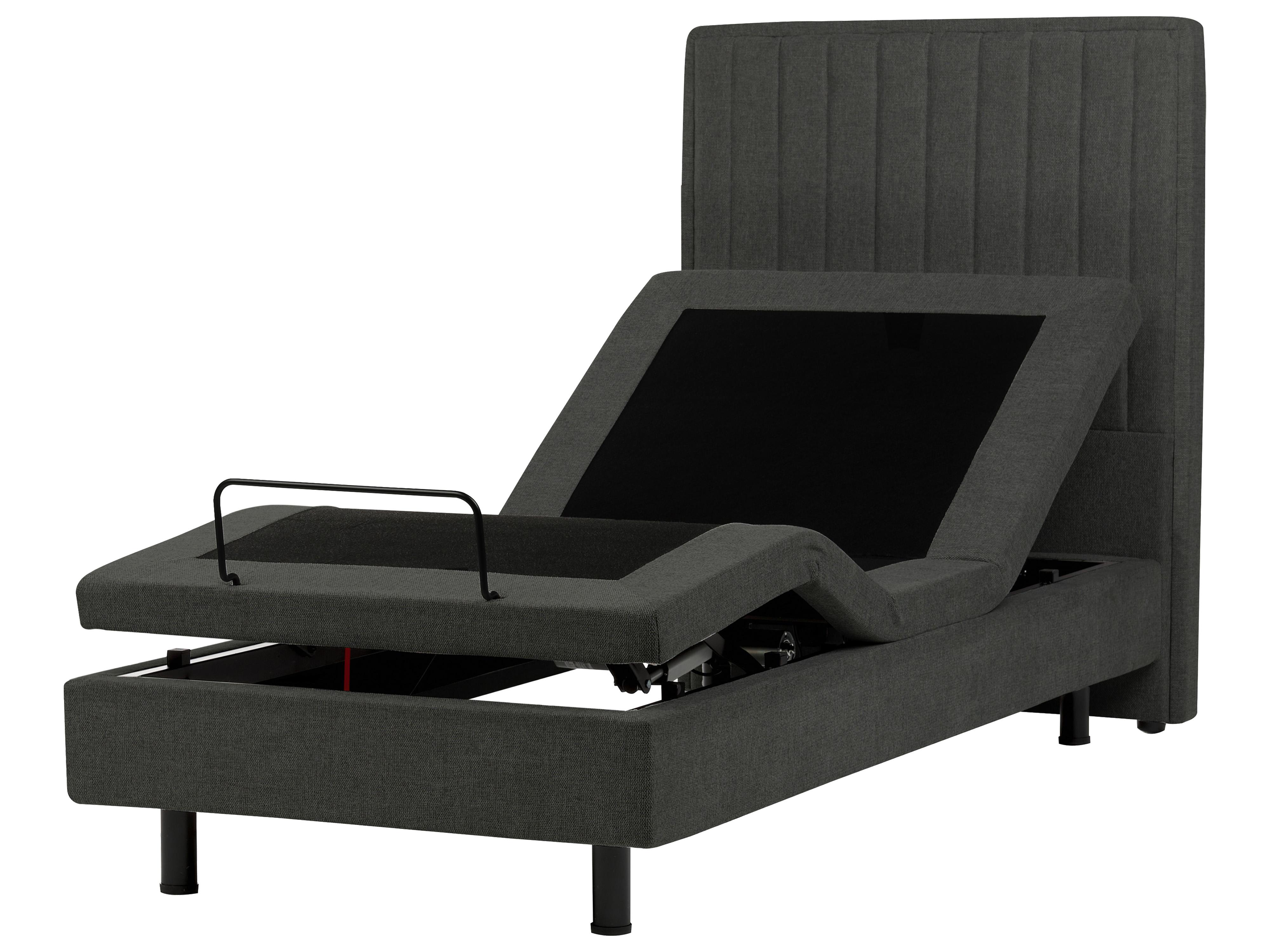 Adjustable Bed Fabric CASTELLAN 90 x 200 cm (EU Single) Dark Grey