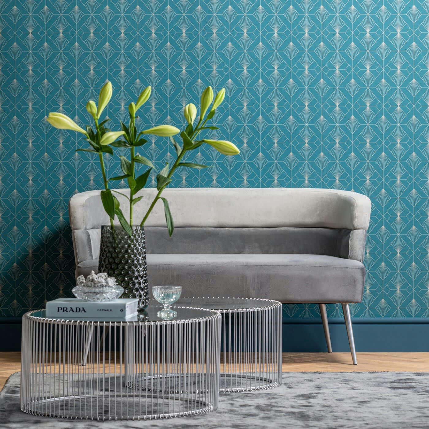 SANDWICH - Canapé 2 places en velours gris