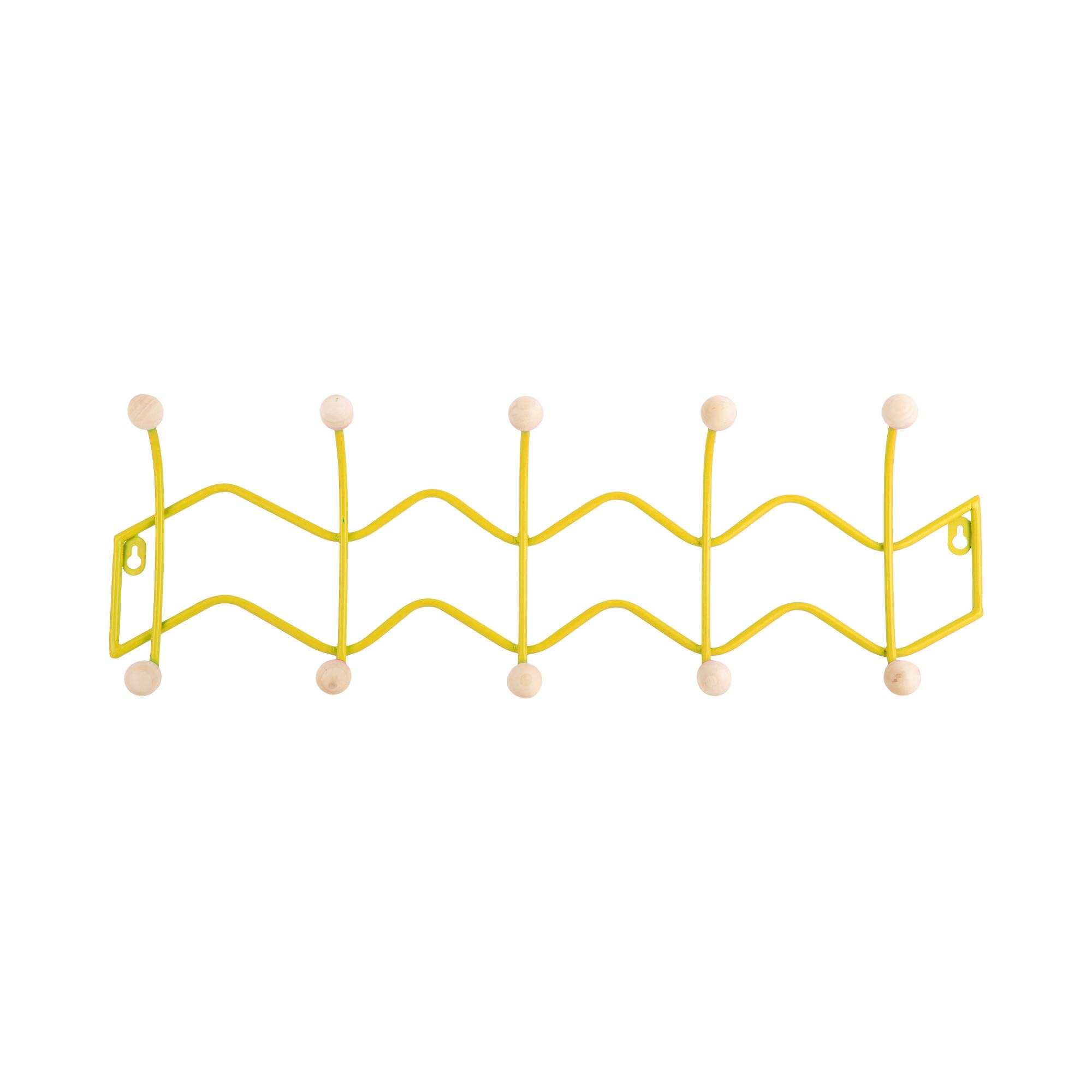 Present Time kapstok Double Zig Zag - geel - 61x6.5x20cm