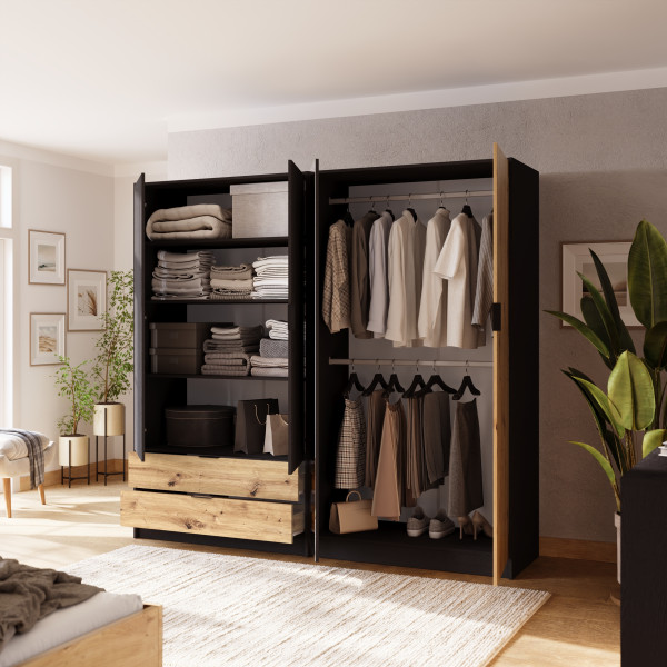 Szafa czterodrzwiowa z lustrem 220 cm UTOPIA