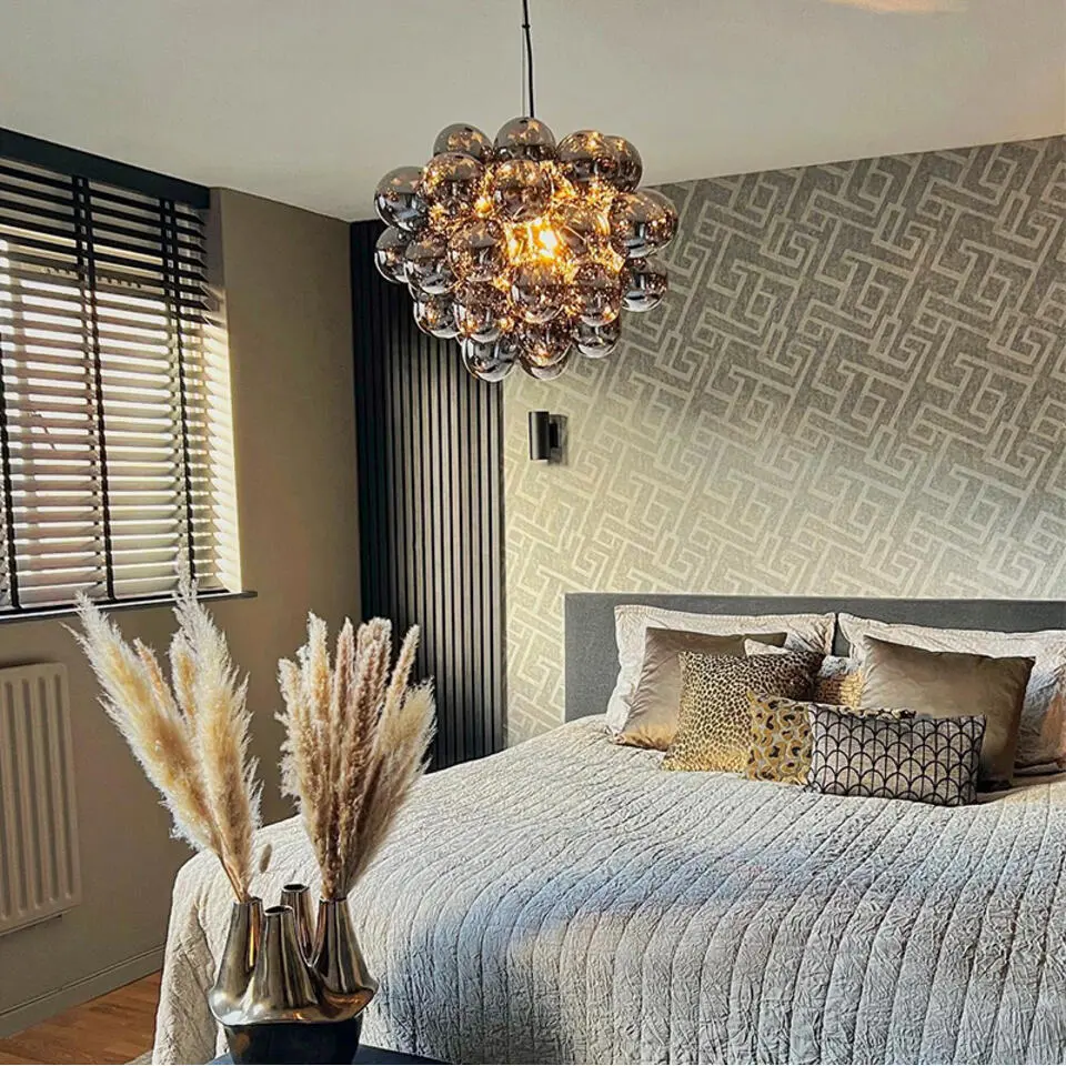 Qazqa hanglamp uvas zwart g9