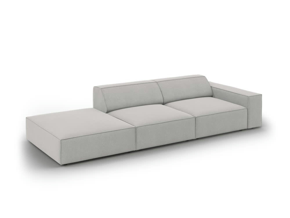 JODIE - Canapé 3 places en tissu structuré gris clair