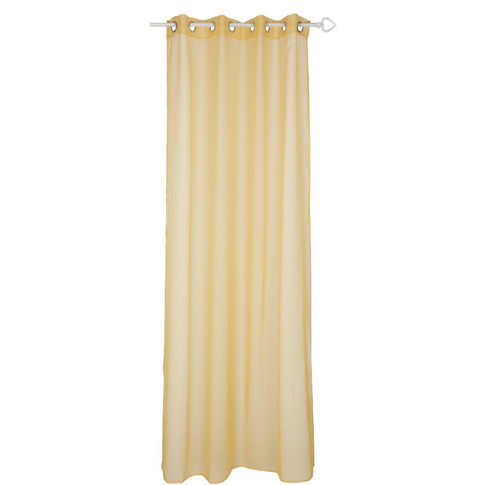 Voilage à oeillets inox uni modèle dolly jaune
