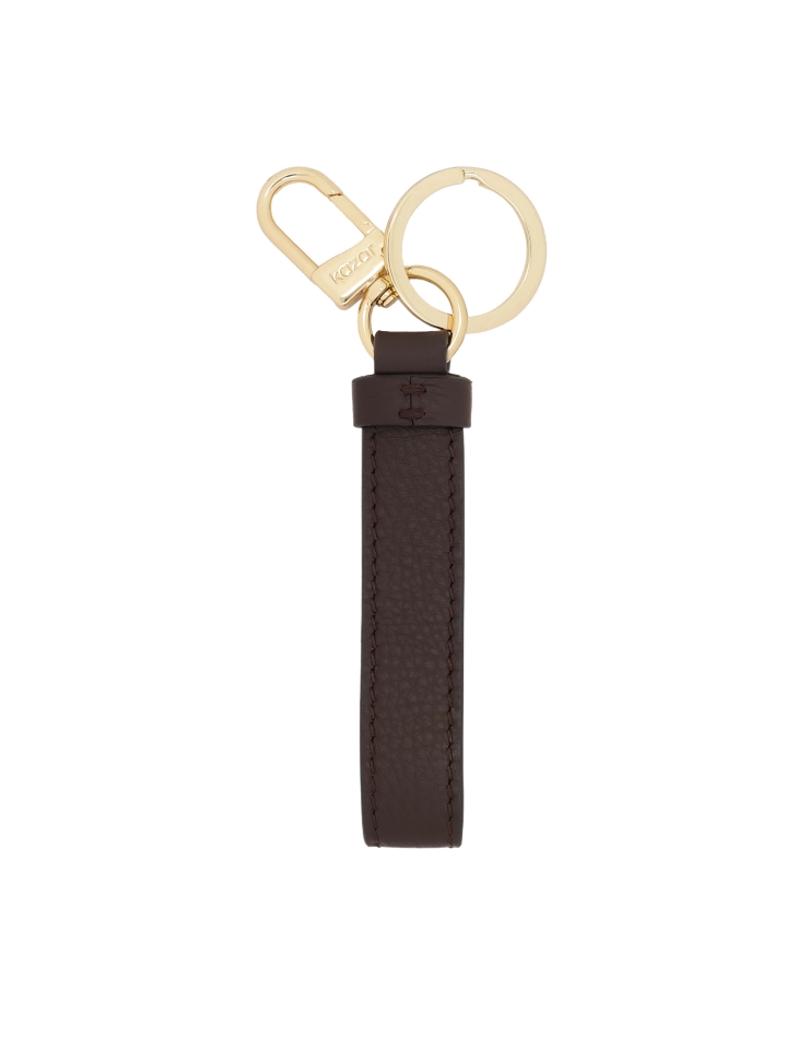 Key ring with brown leather strap