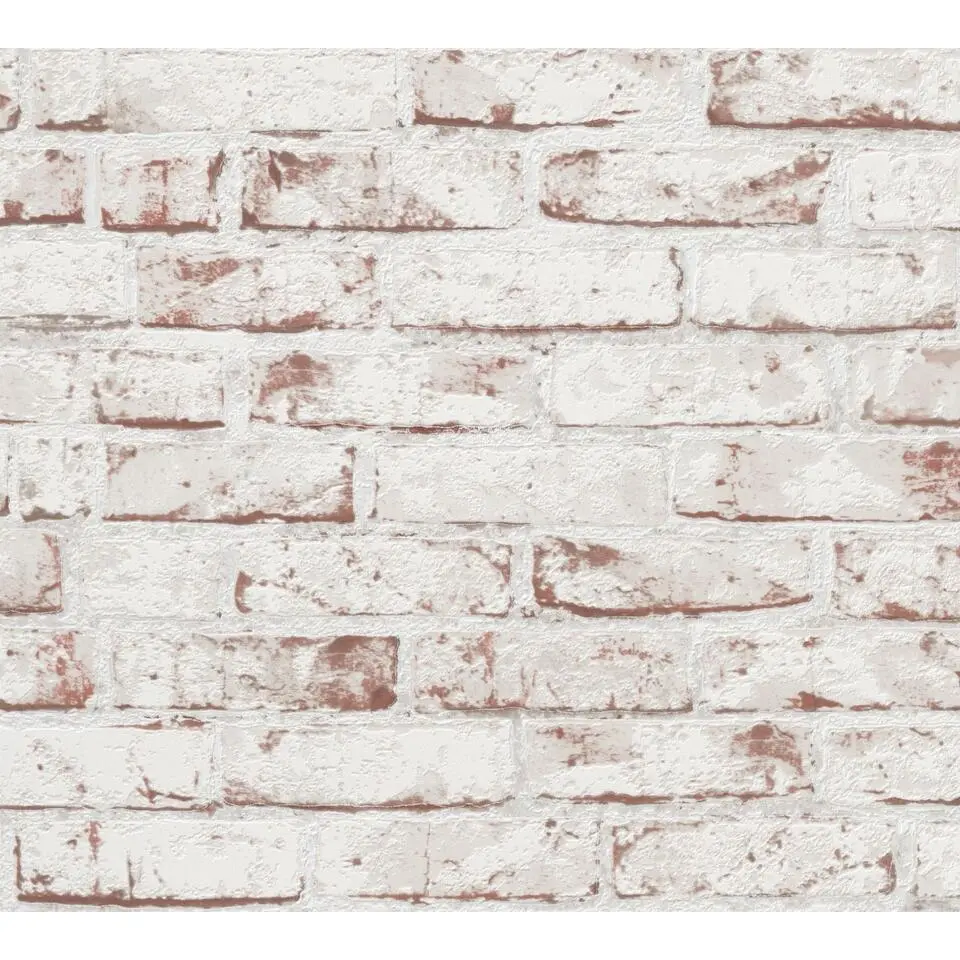 A.S. Cr&eacute;ation behang steen rood, bruin en beige - 53 cm x 10.05 m