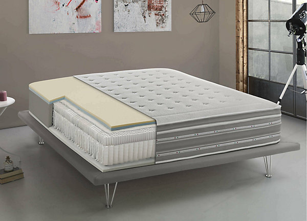 Matelas simple Dmili, orthopédique en mousse à mémoire de forme et microressorts ensachés,, 80x190h37 cm