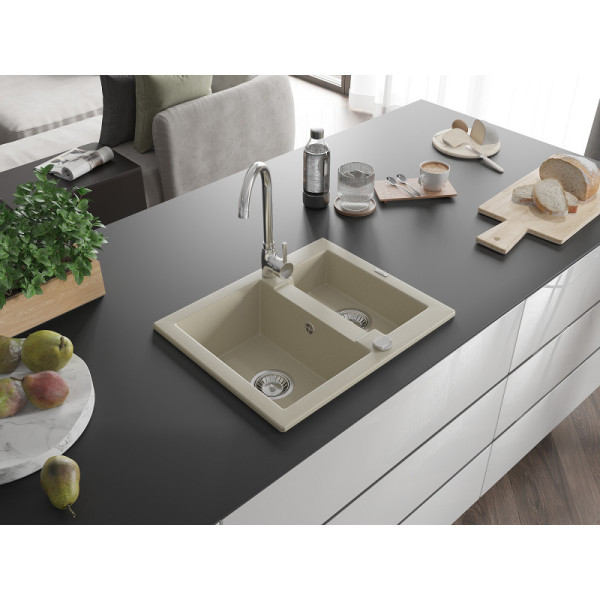 Zlewozmywak Granitowy Carlos Mexen Beżowy 58,2x47,5