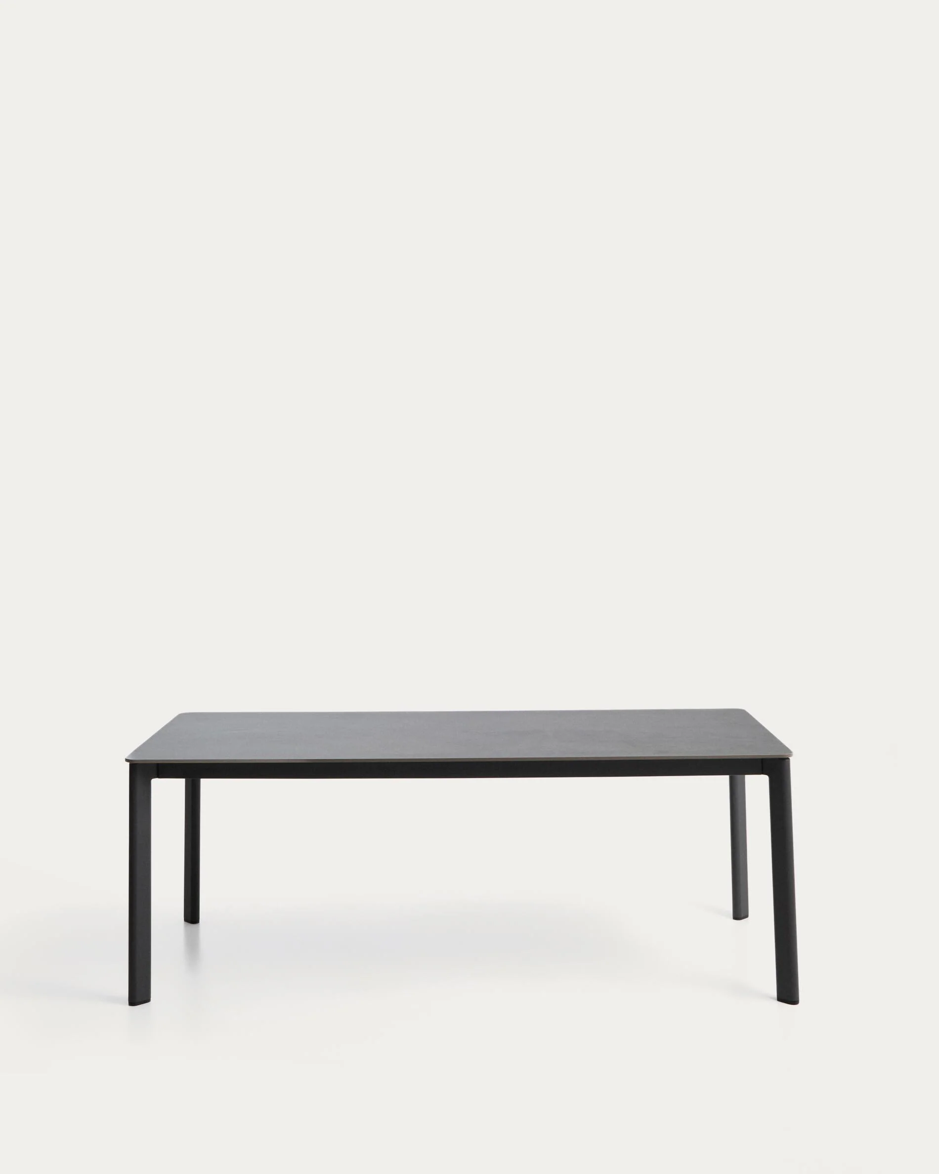 Anafi table in sintered stone and graphite aluminium 180 x 90cm