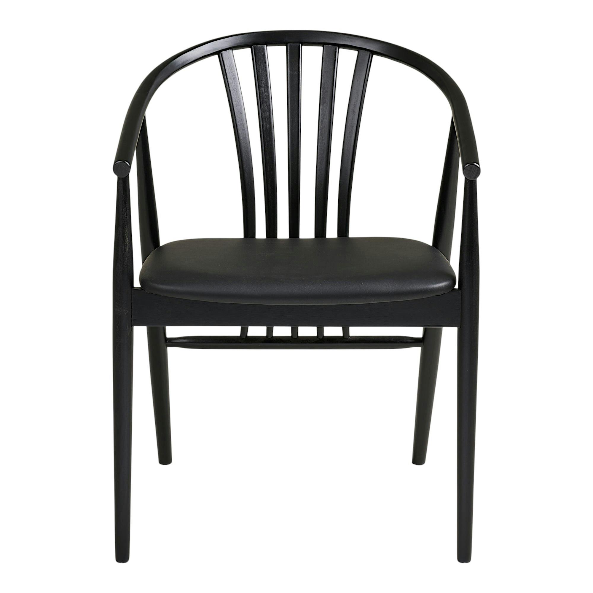 Chaise en bois noir à dossier arrondi (lot de 2) AMSTERDAM