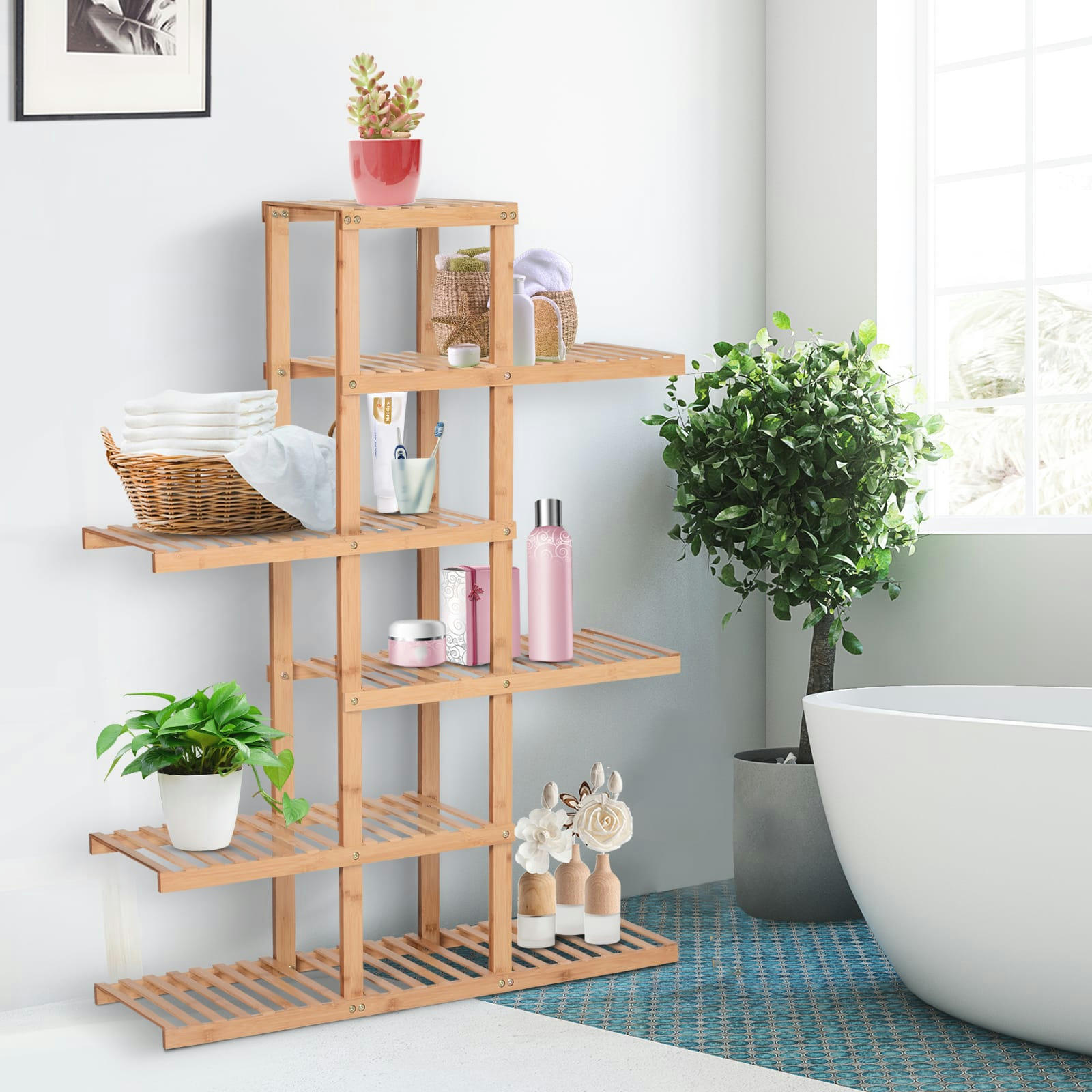 - Etagère en bambou de salle de bain