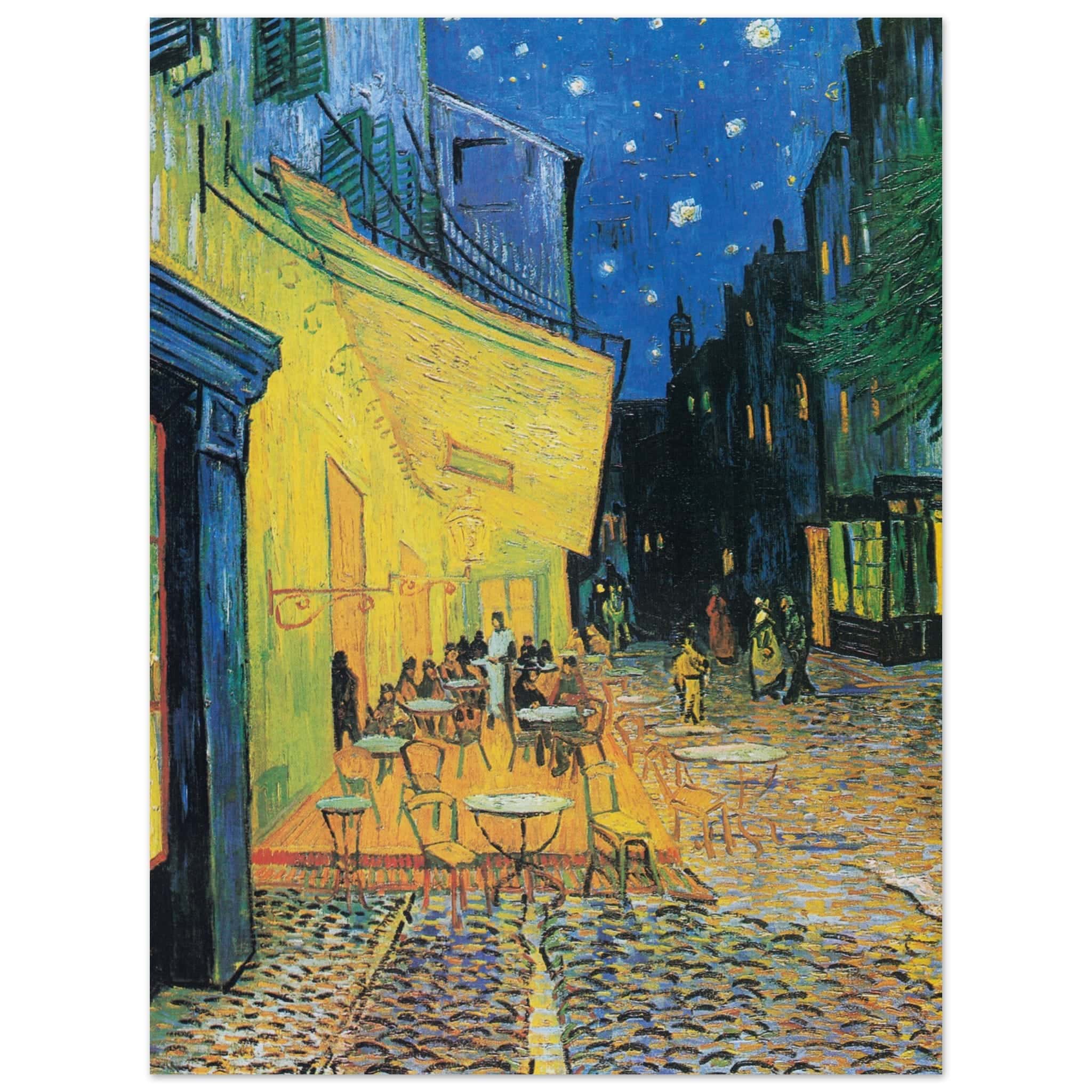 Artfulprints Poster Vincent van Gogh - Caféterras bij nacht  - 30x40 cm - Meerkleurig