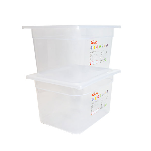 Bac gastronorme GN1/2 HACCP   couvercle - 200 mm - 12 L - Lot de 2