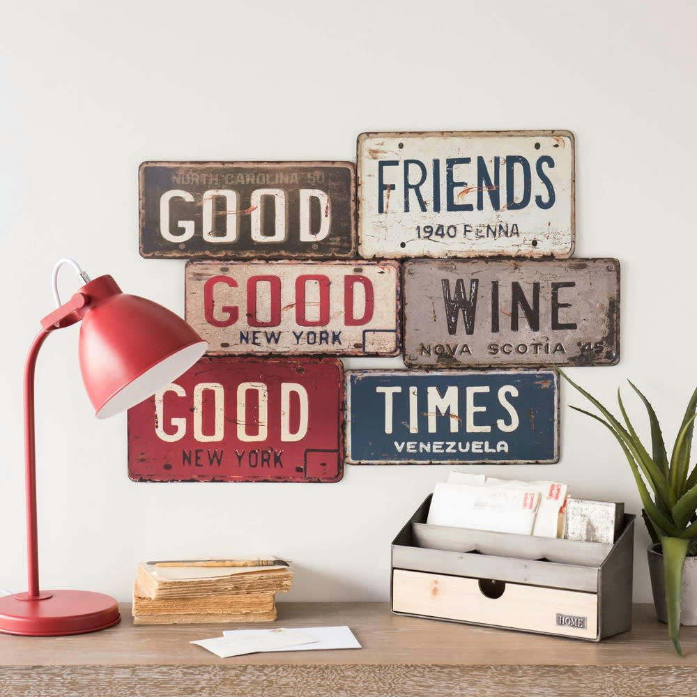 GOOD FRIENDS - Plaque en métal effet vieilli 69x49
