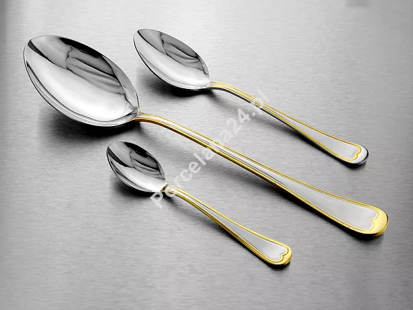 Komplet sztućców 65 cz. na 12 osób Hisar - Topkapi Gold (3.0/2.5 mm) złocone