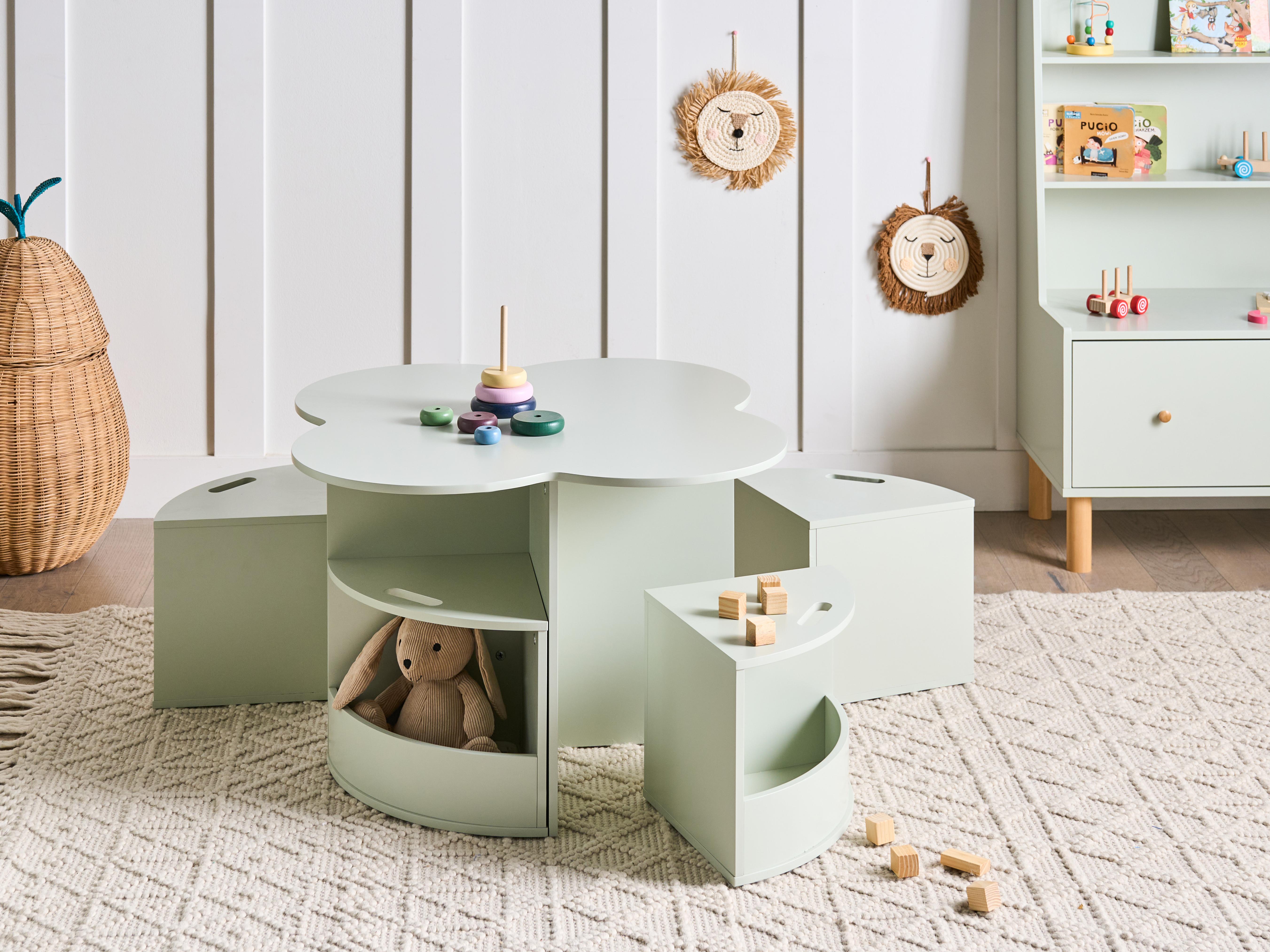 Kids Table with Chairs TIBOO Light Green