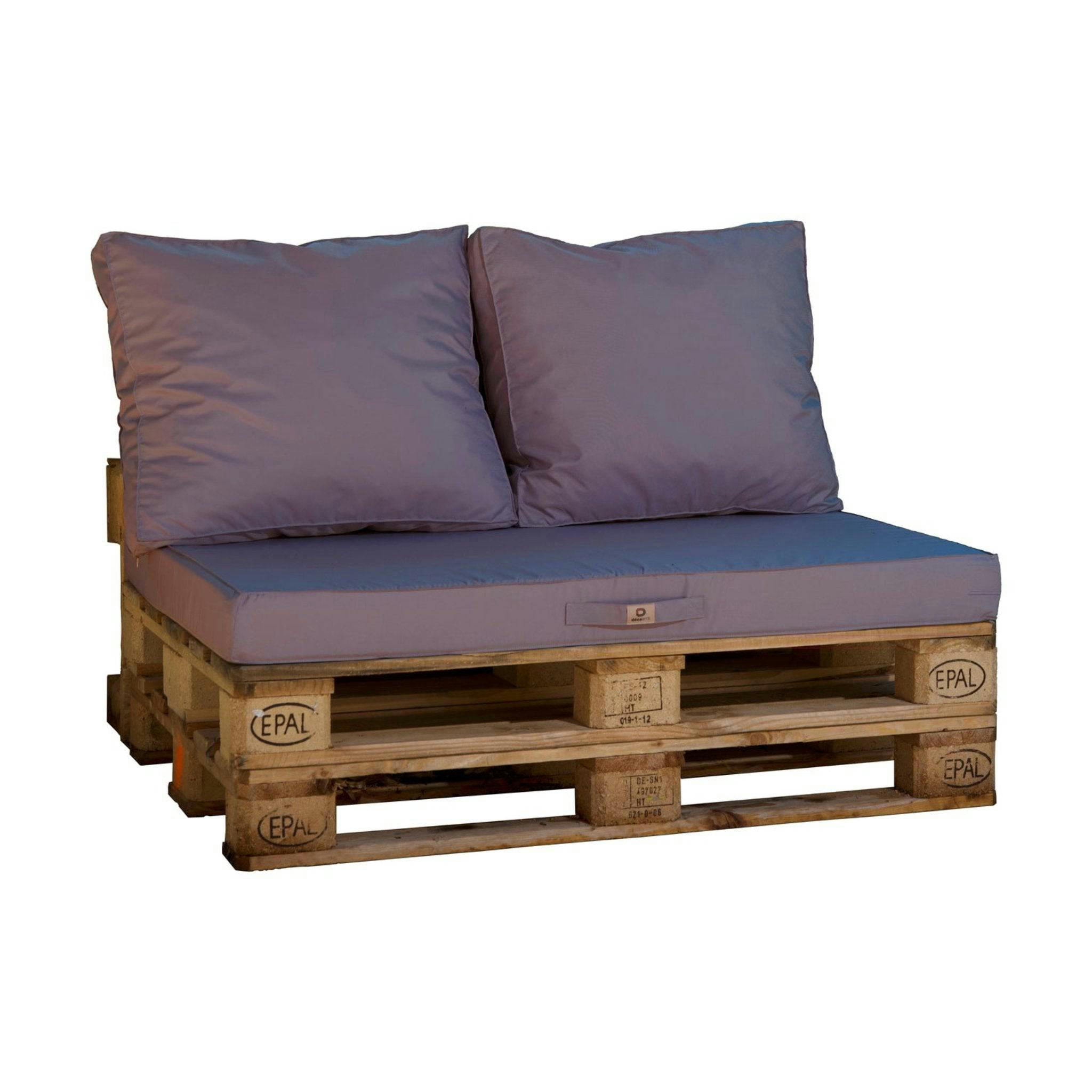 - Lot de 3 coussins pour palette déhoussables en polyester gris