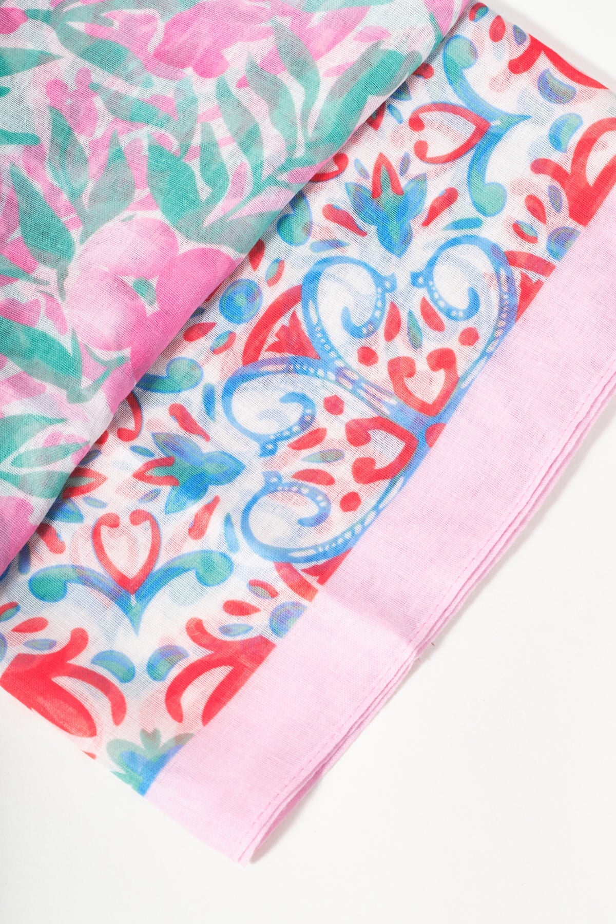 Pink Abstract Print Scarf