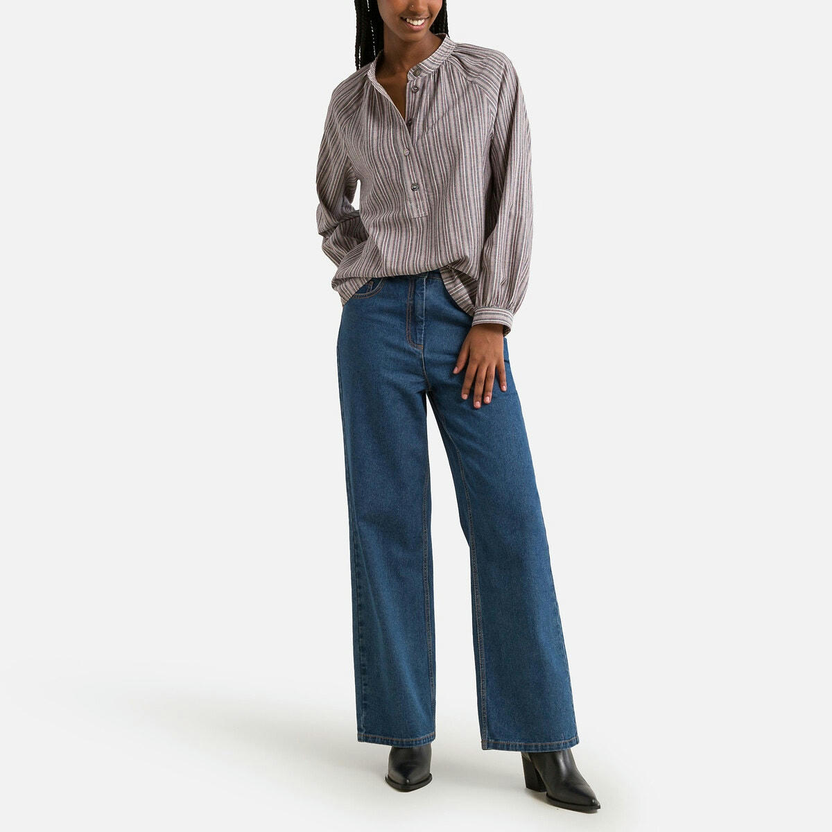 Blouse ample rayée manches longues