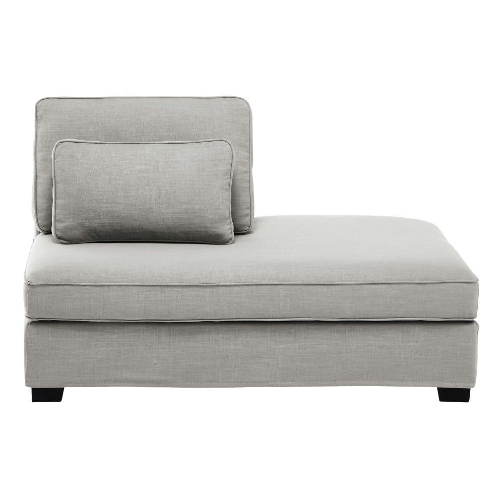 Milano - Méridienne droite pour canapé modulable gris clair