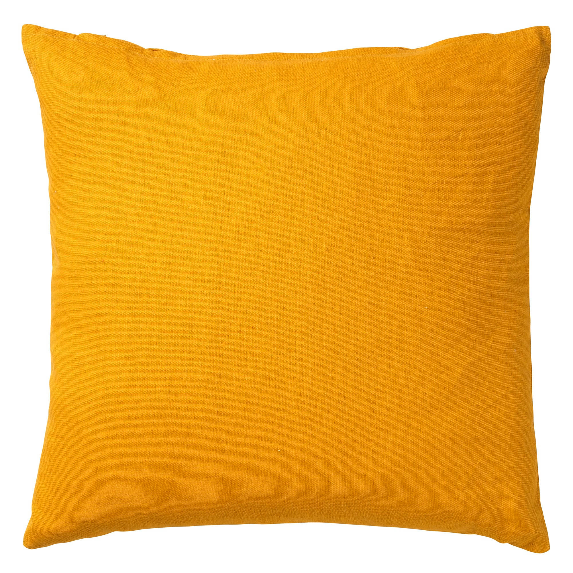 - Housse de coussin jaune en coton-45x45 cm uni