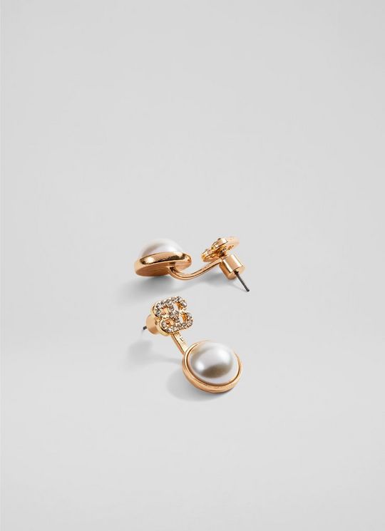 Camila Pearl Gold Drop Earrings
