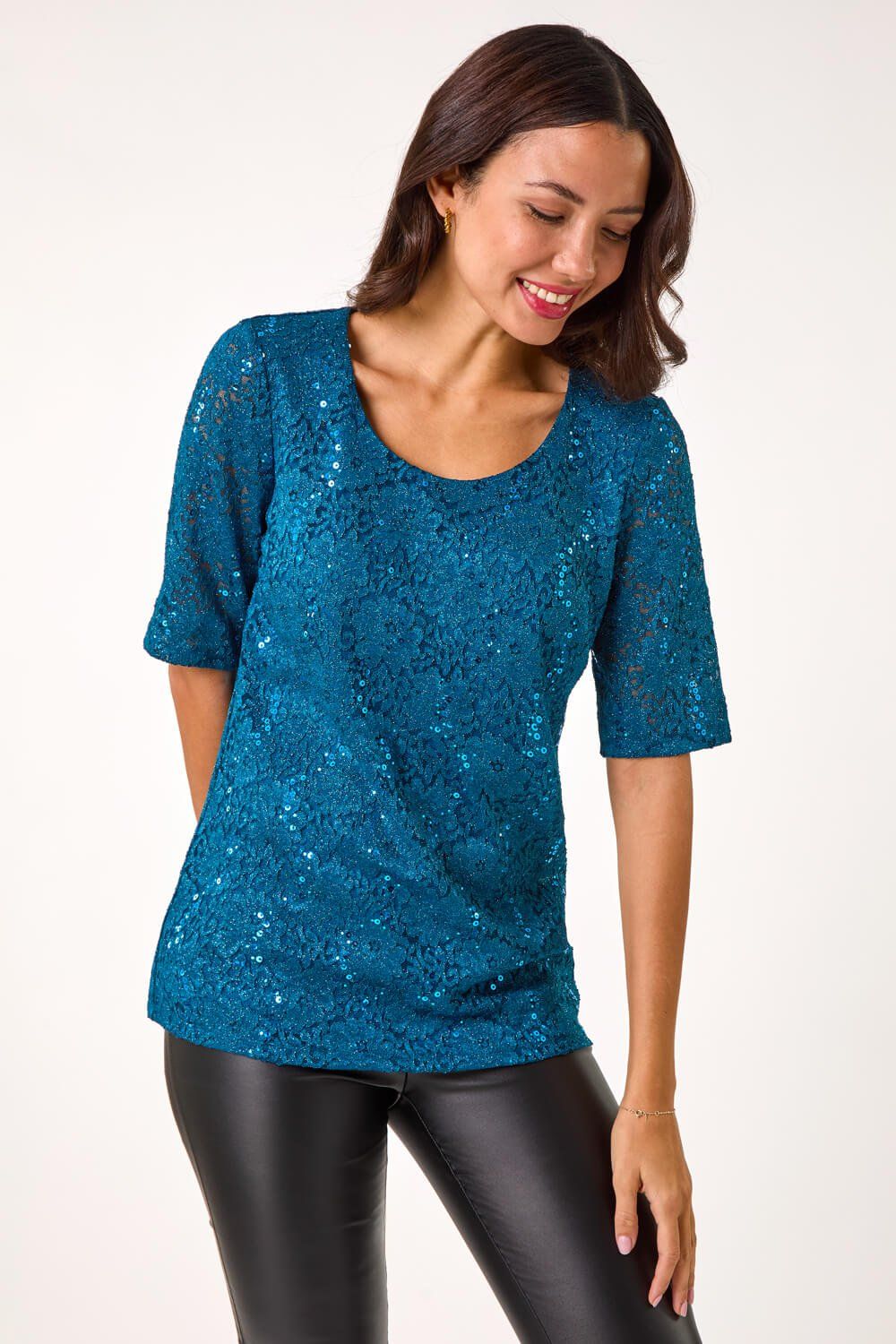 Roman Lace Short Sleeve T-Shirt