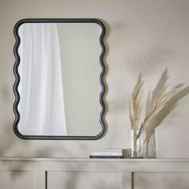Habitat Black Wiggle Wall Mirror - 60x80cm