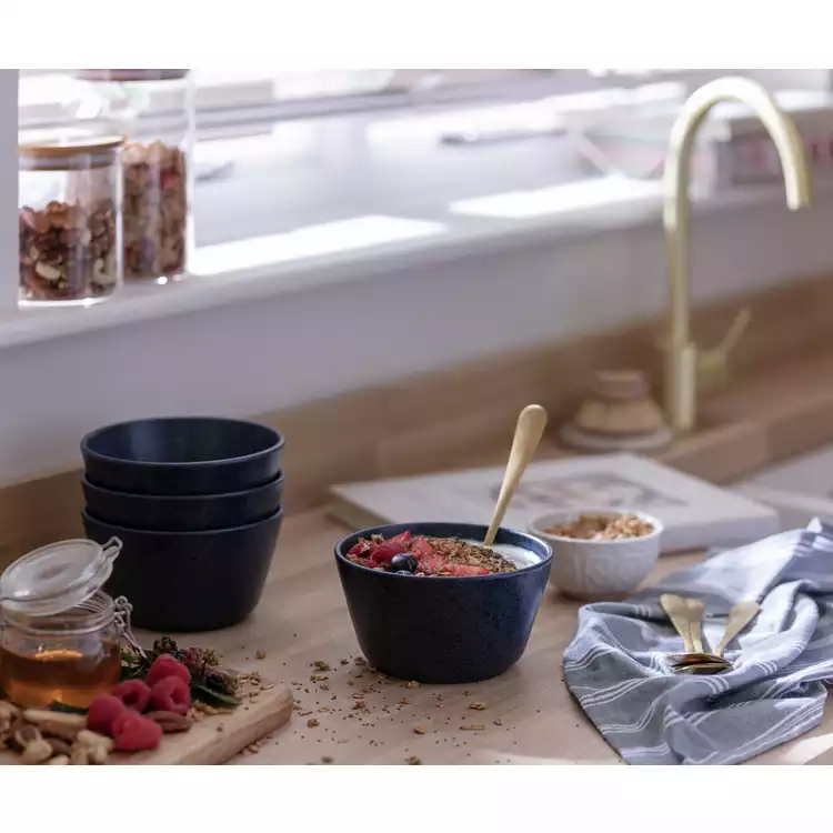 Habitat Addison Set of 4Stoneware Cereal Bowl - Blue