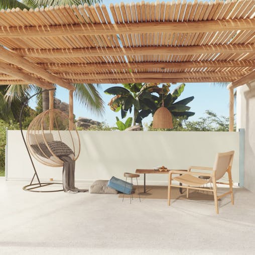 NNEVL Patio Retractable Side Awning 117x600 cm Cream