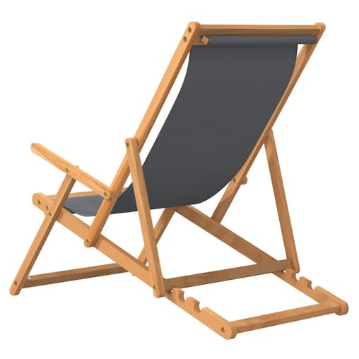 NNEVL Folding Beach Chair Solid Wood Teak Grey