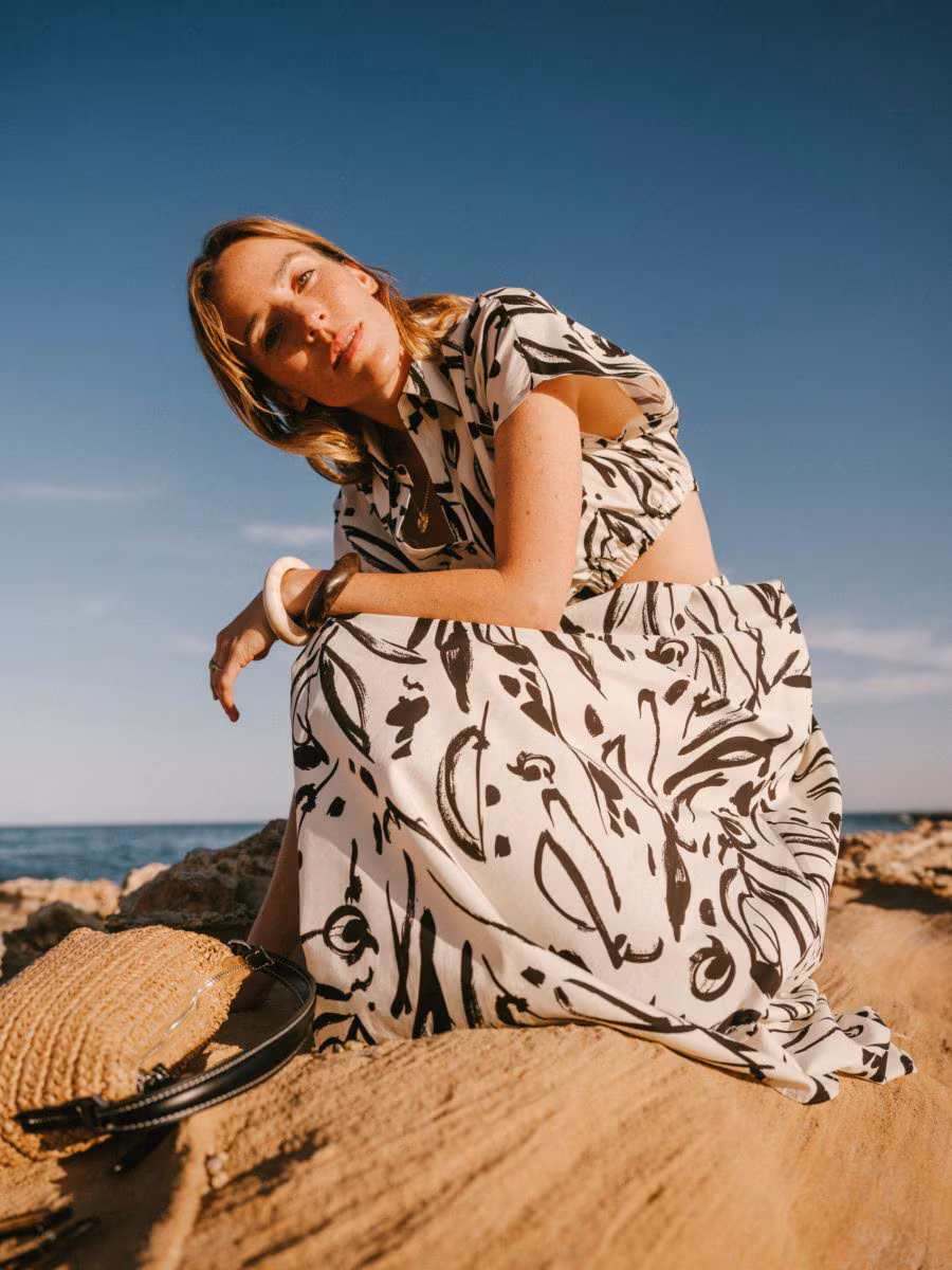 Patterned Fabric Skirt