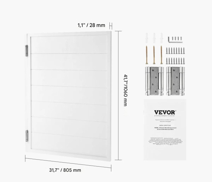 Drzwi wahadłowe typu Saloon Door 81x107 cm drewno sosnowe wewnętrzne