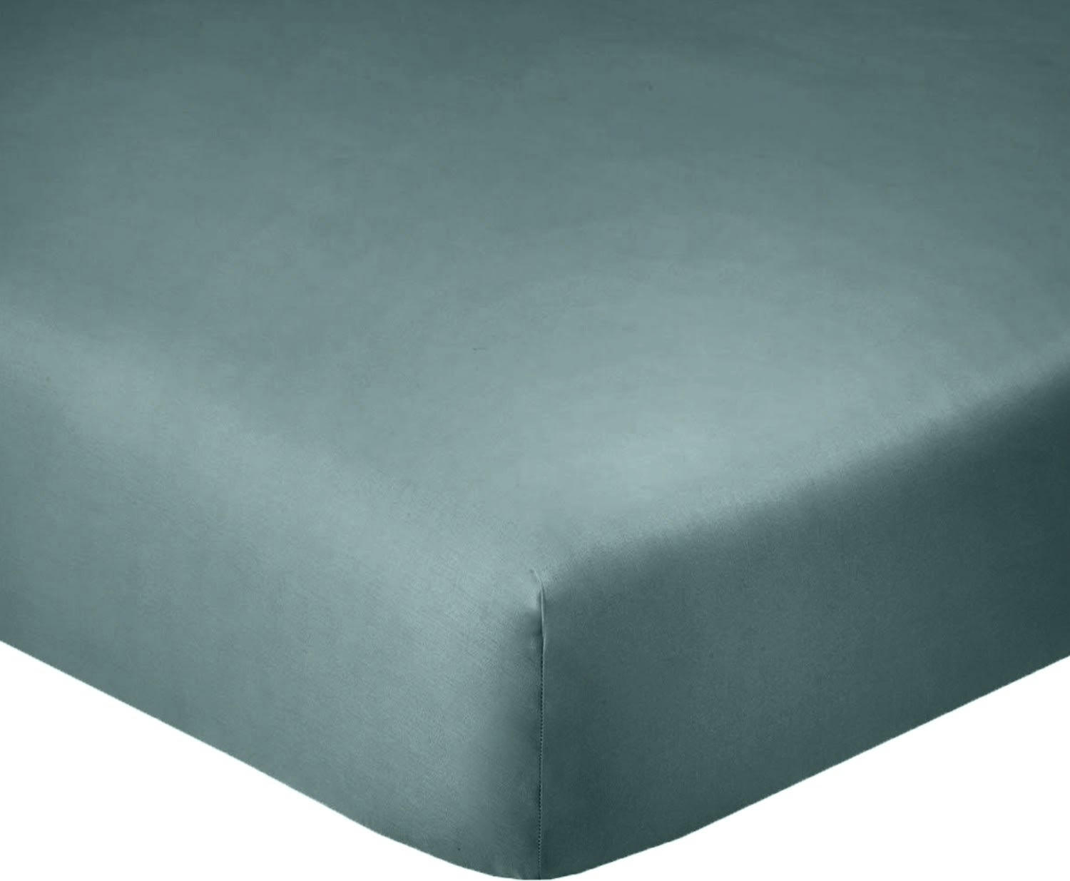 UNI BP - Drap Housse coton bleu 200x200 cm